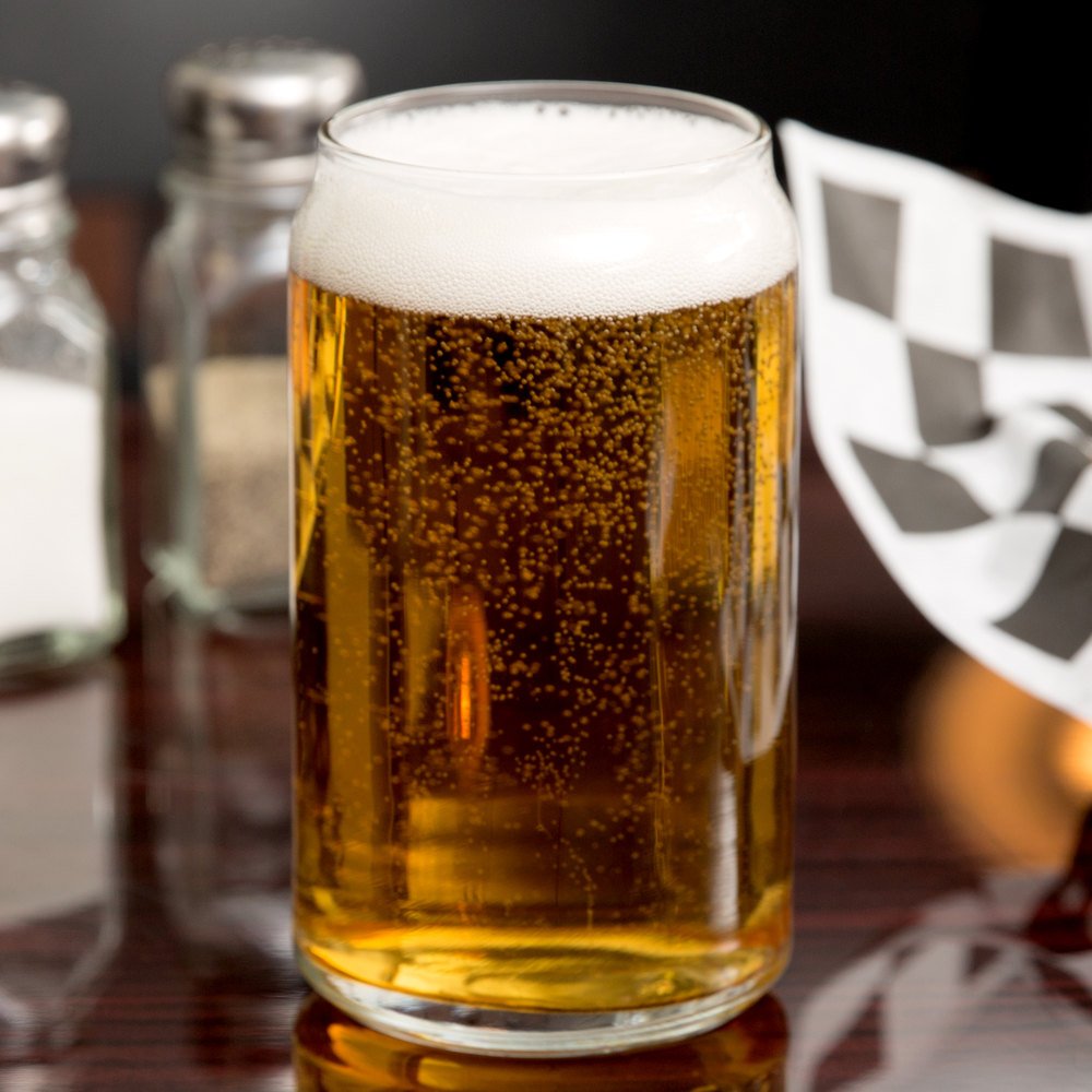 Libbey Beer Can Glass with Personalized Laser Etching