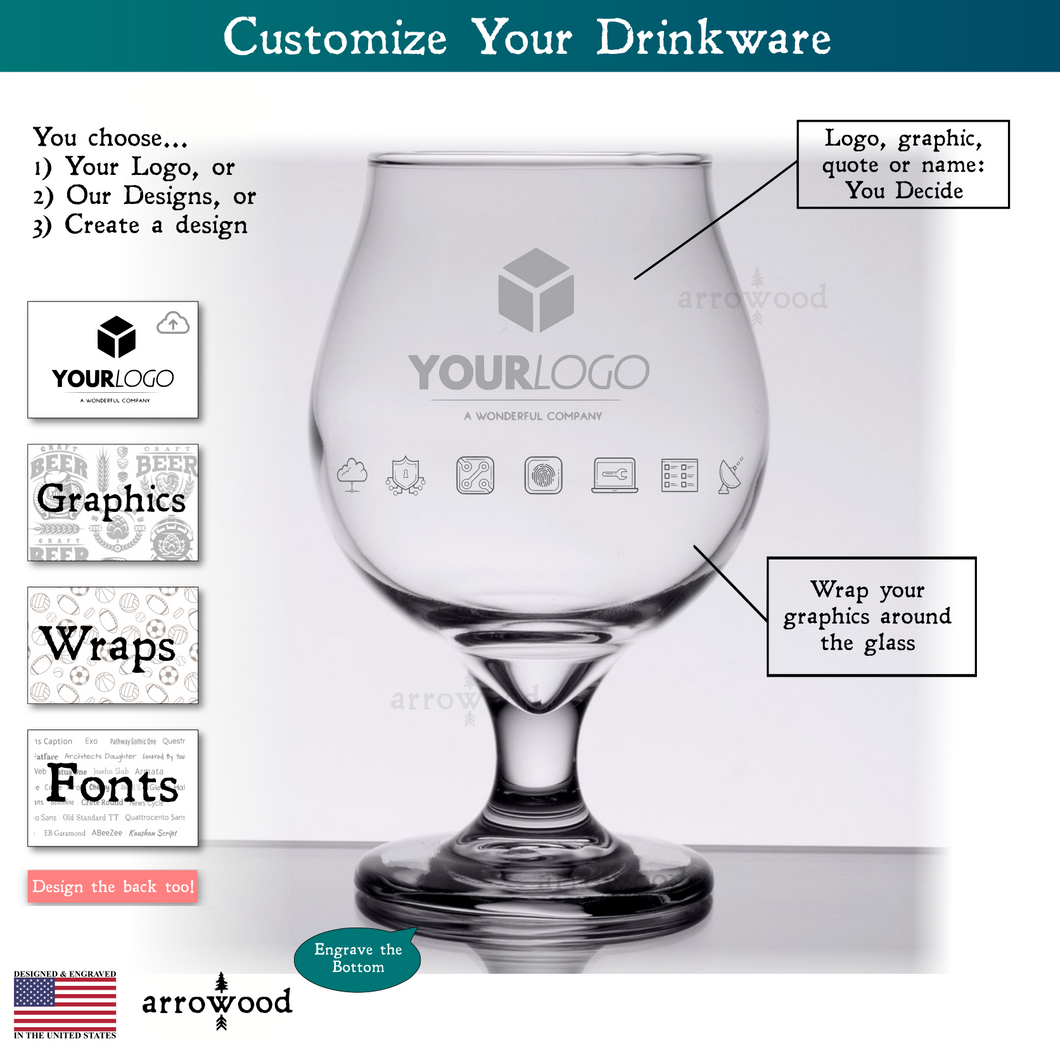 Your Logo 16oz Beer Can Glass Company Logo Etched Glasses