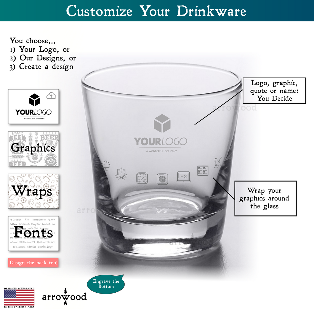 Libbey Beer Can Glass with Personalized Laser Etching