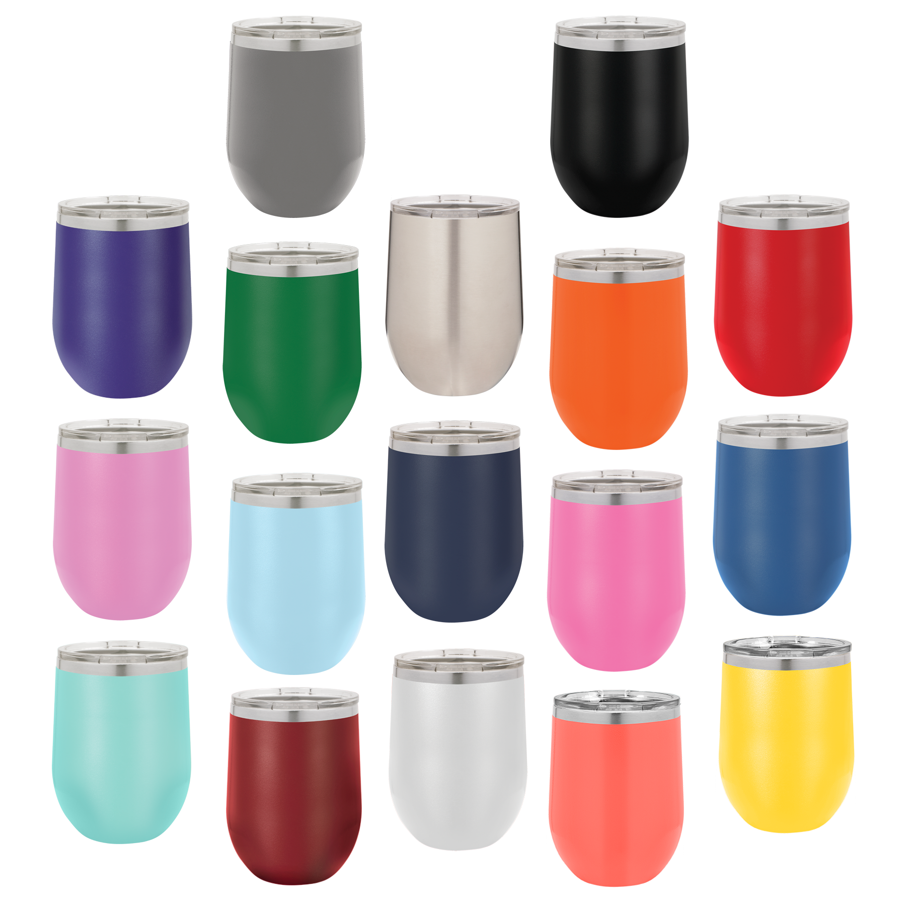 12 oz Wine Tumbler with Lid, Double Wall Vacuum Insulated Stemless