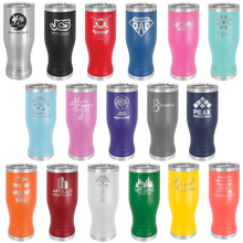 Load image into Gallery viewer, 14 oz Polar Camel Pilsner Tumbler w Clear Lid - Stainless-steel, double-wall vacuum insulation for beer &amp; other hot and cold drinks
