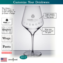 Load image into Gallery viewer, 24 oz Master&#39;s Reserve Prism Red Wine Glass  - Laser engraved with your organization logo, one of our unique designs, wrap-around icons, or multi-side text and graphics
